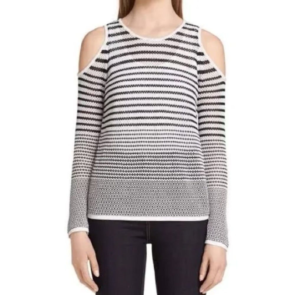 Rag & Bone Women’s Striped Off-the-shoulder Sweater White Navy Size M